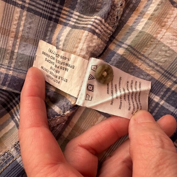 RedHead Brand Co Men’s 2XL Plaid Short Sleeve Shirt Blue Tan Cotton Outdoor - Picture 5 of 6